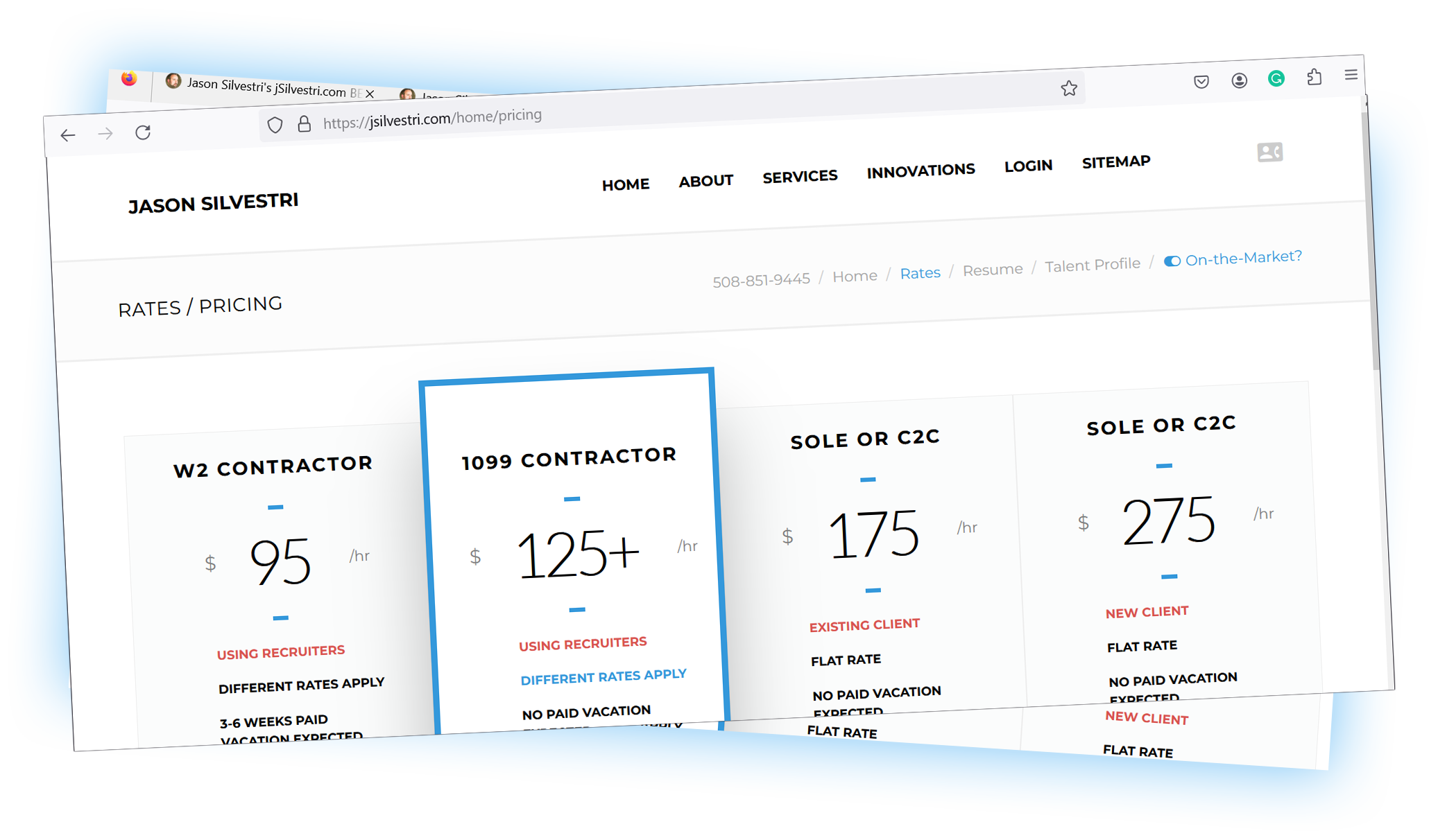 jSilvestri.com BETA v 2023.6.1.219 - Figure 1.1 - Closeup: Pricing
